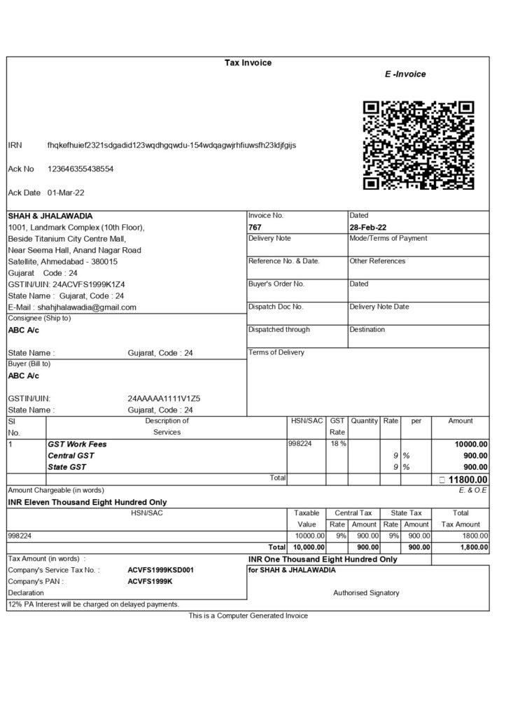 e-invoice format