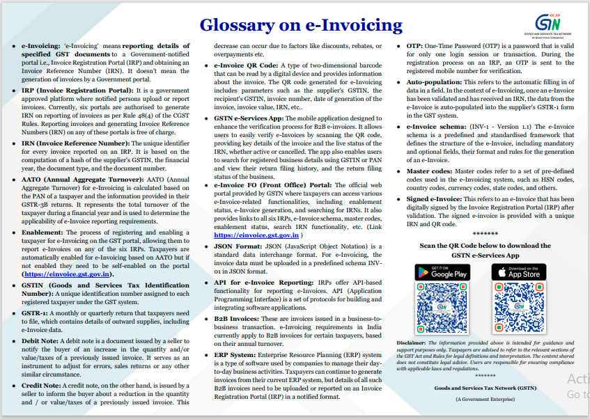 E- Invoice Glossary